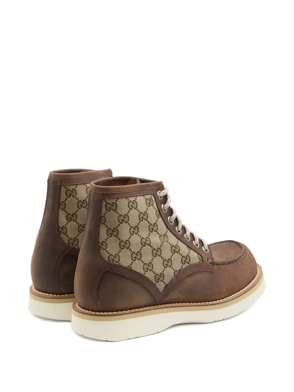 Gucci GG Monogram lace-up Boots | Brown | FARFETCH