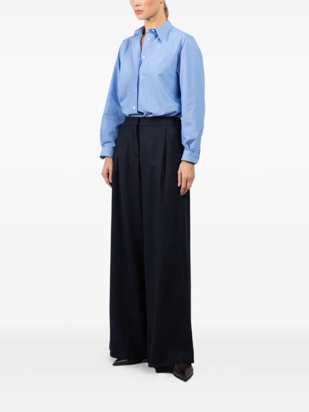 Dusan Pleated Trousers - Blue 