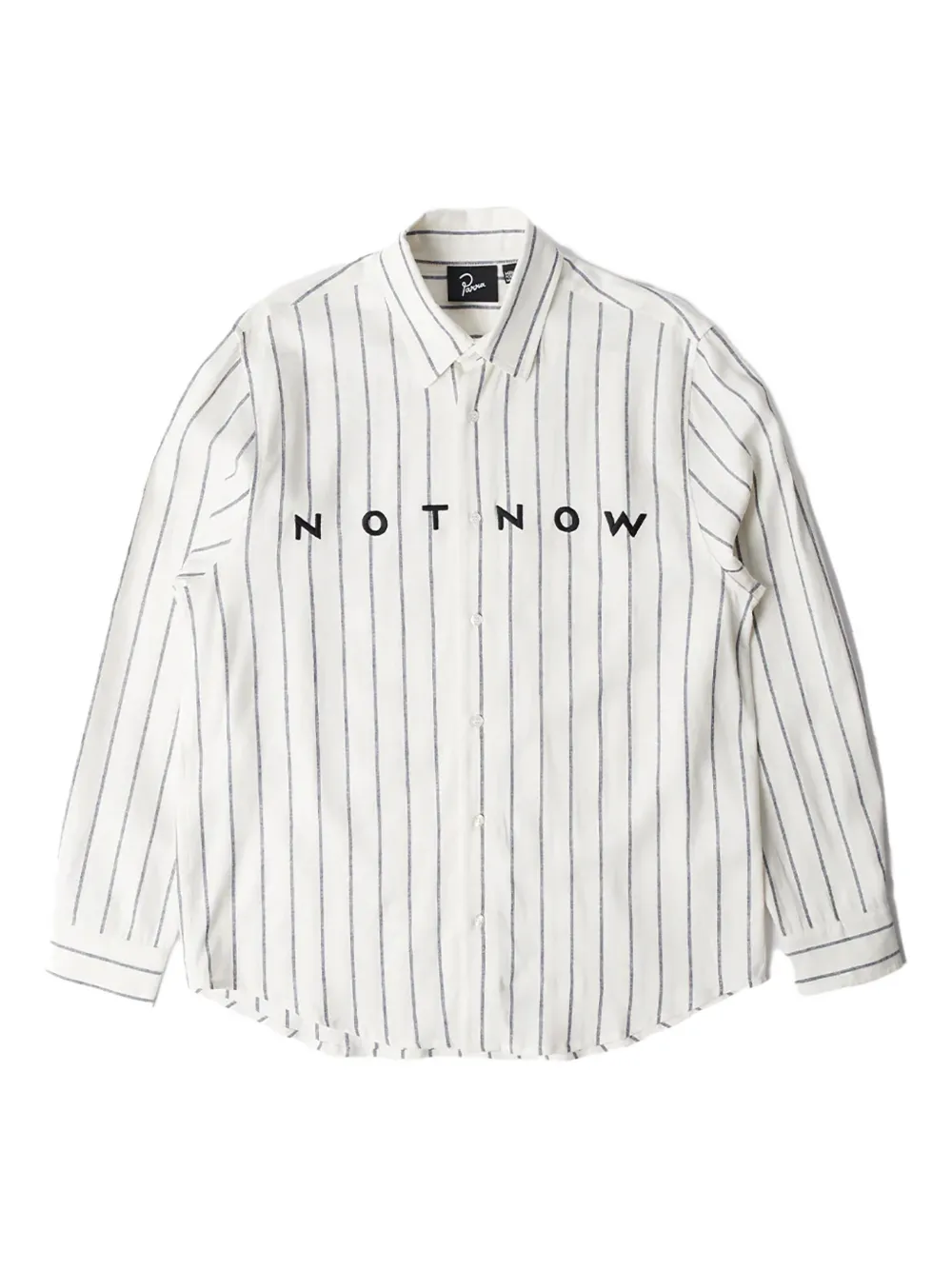 BY PARRA Not Now stripe-pattern long-sleeve shirt | White | Image 1