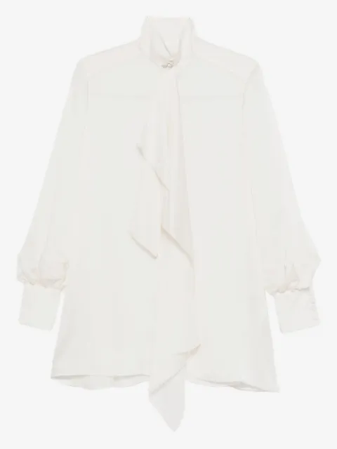 sacai blusa con cuello de tortuga y volantes