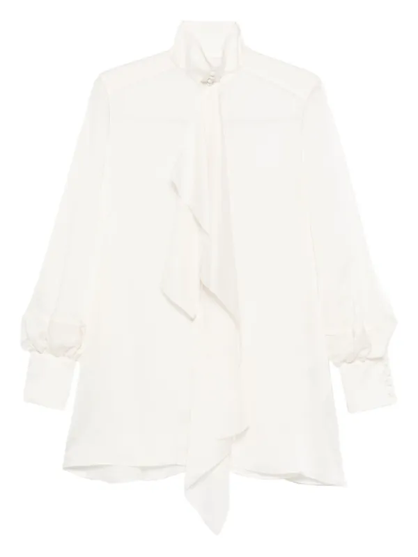 sacai ブラウス Sacai ハイネック ラッフル ブラウス | ホワイト | FARFETCH JP