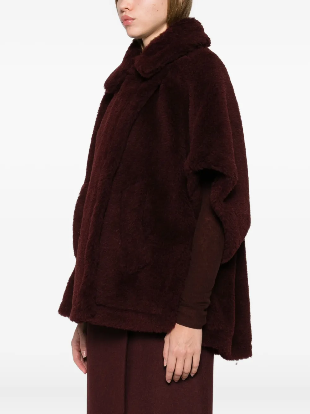 Max Mara Tebe Cape In Red