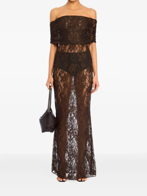 SEROYA Veda off-shoulder lace maxi dress
