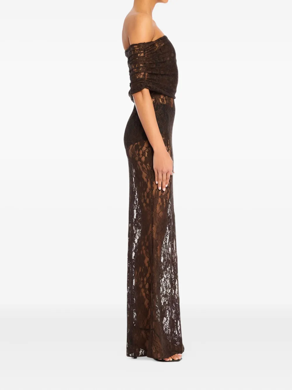 SER.O.YA Veda off-shoulder lace maxi dress - Bruin