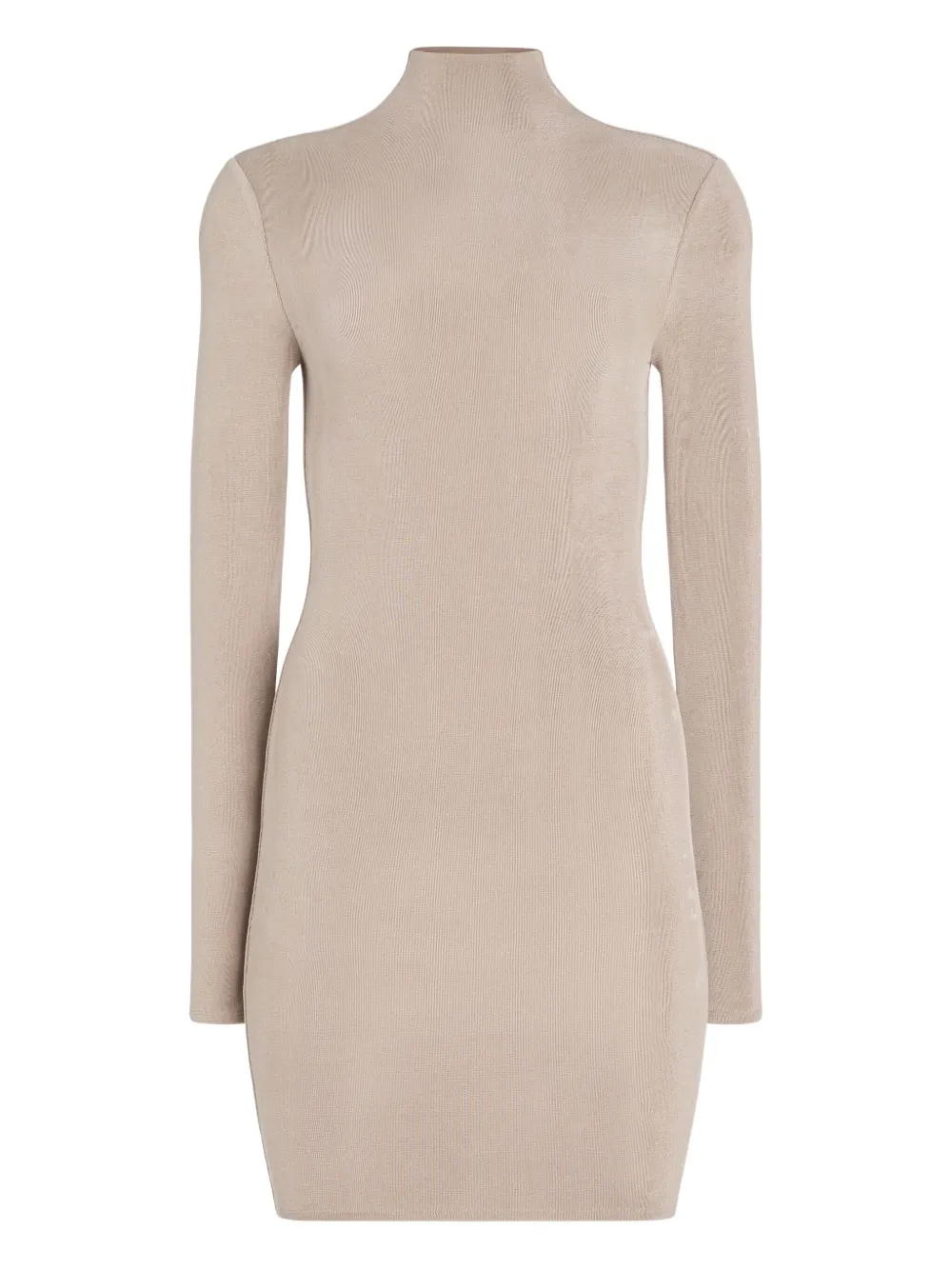 Ser.o.ya Nara High-neck Long-sleeve Mini Dress In Neutral