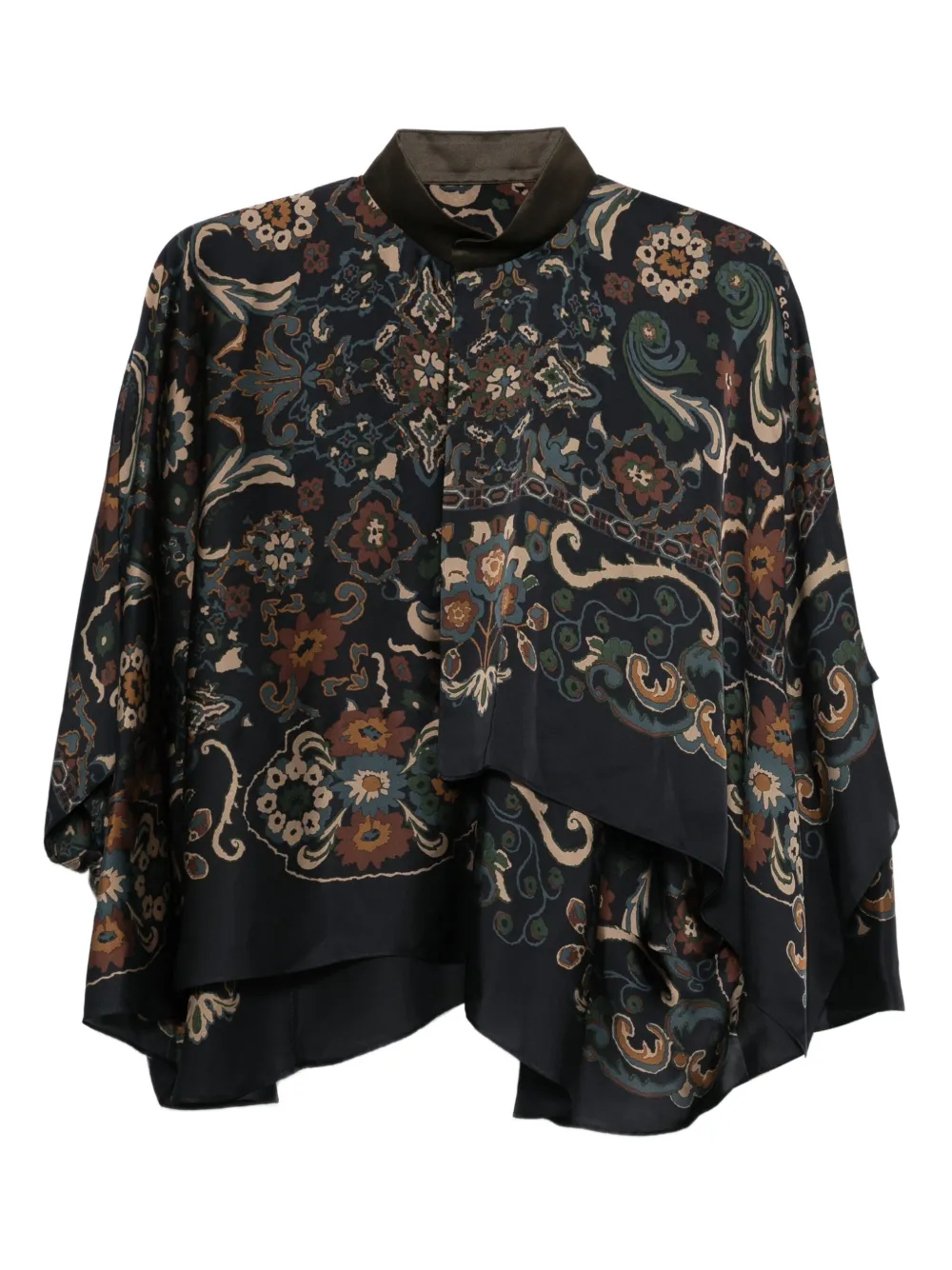 sacai paisley-print layered blouse | Blue | Image 1