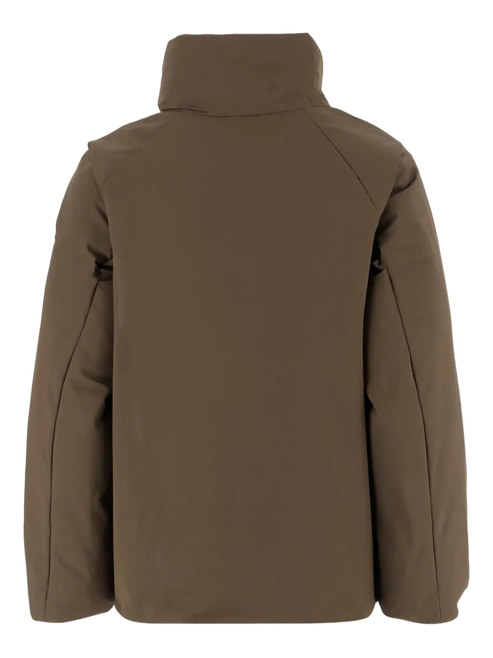 Aspesi High-collar Button-fastening Coat In Brown