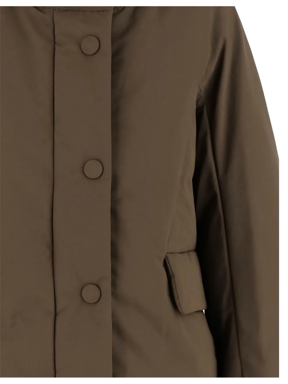 Aspesi High-collar Button-fastening Coat In Brown