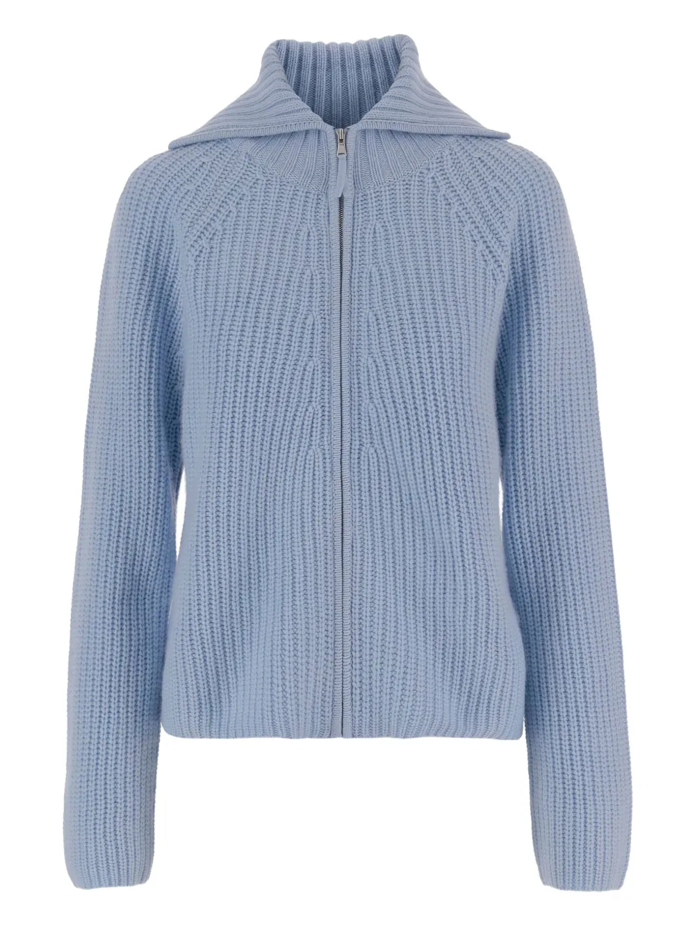 Allude Wool And Cashmere Zip-up Sweater In Blue