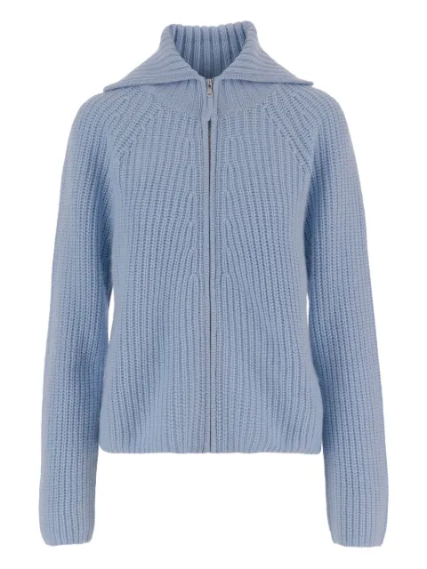 Allude ribbed zip cardigan