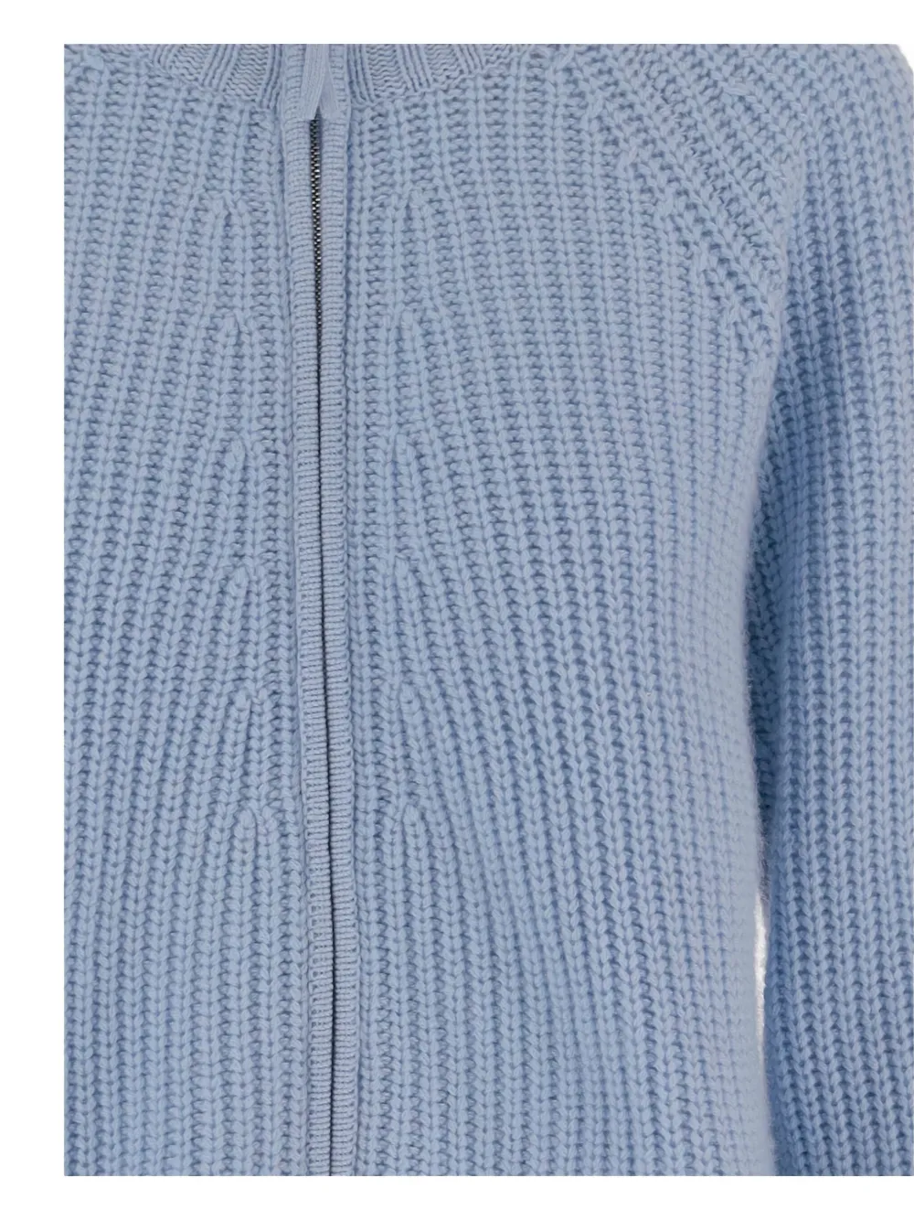 Allude Wool And Cashmere Zip-up Sweater In Blue