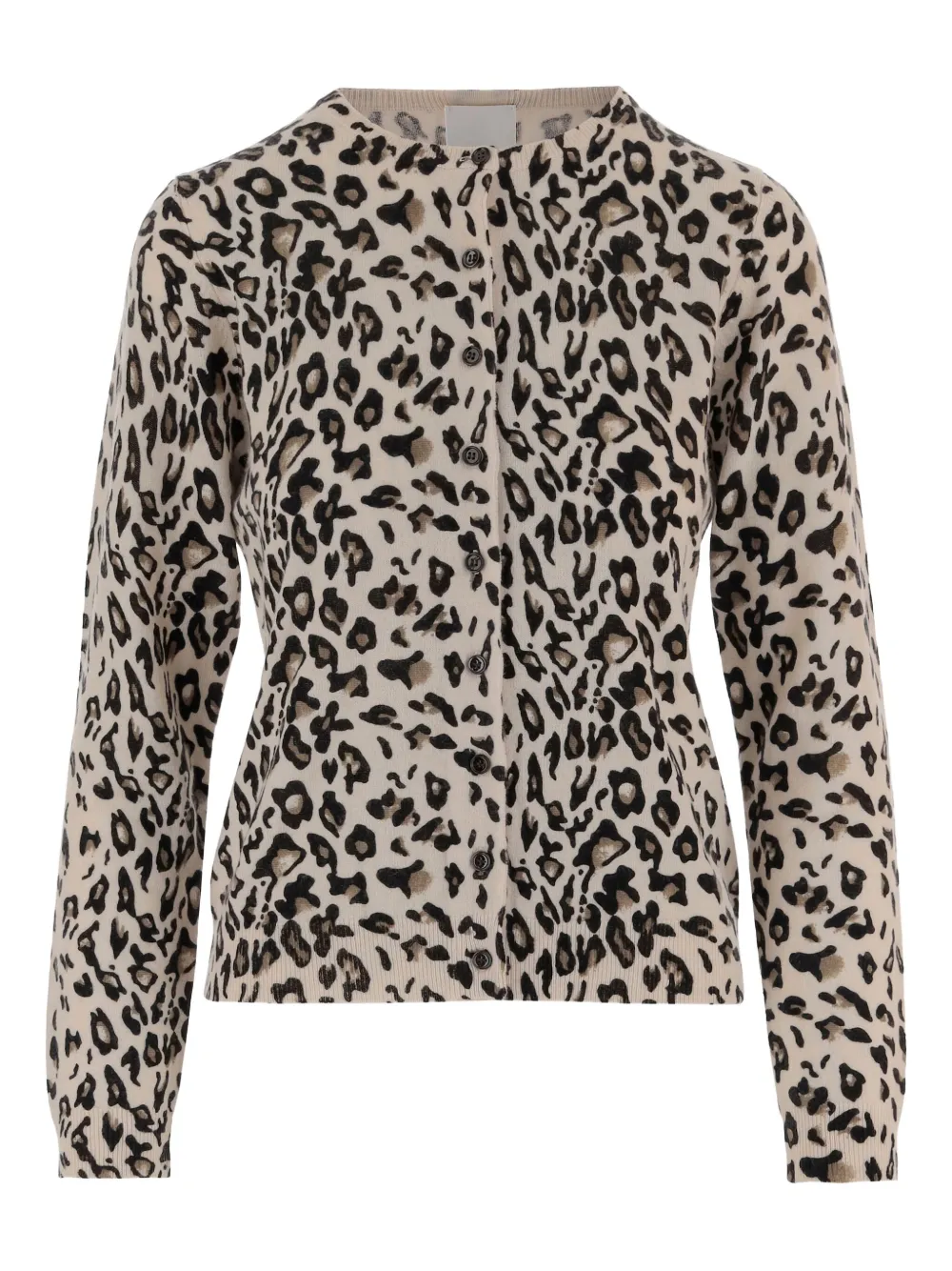 Allude leopard-print crew-neck cardigan | Neutrals | Image 1