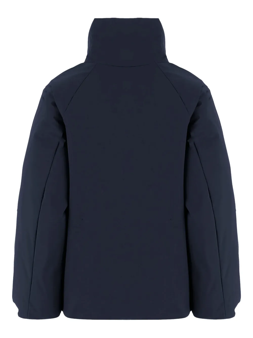 Aspesi Cotton Blend Jacket With High Collar And Flap Pockets In Blue