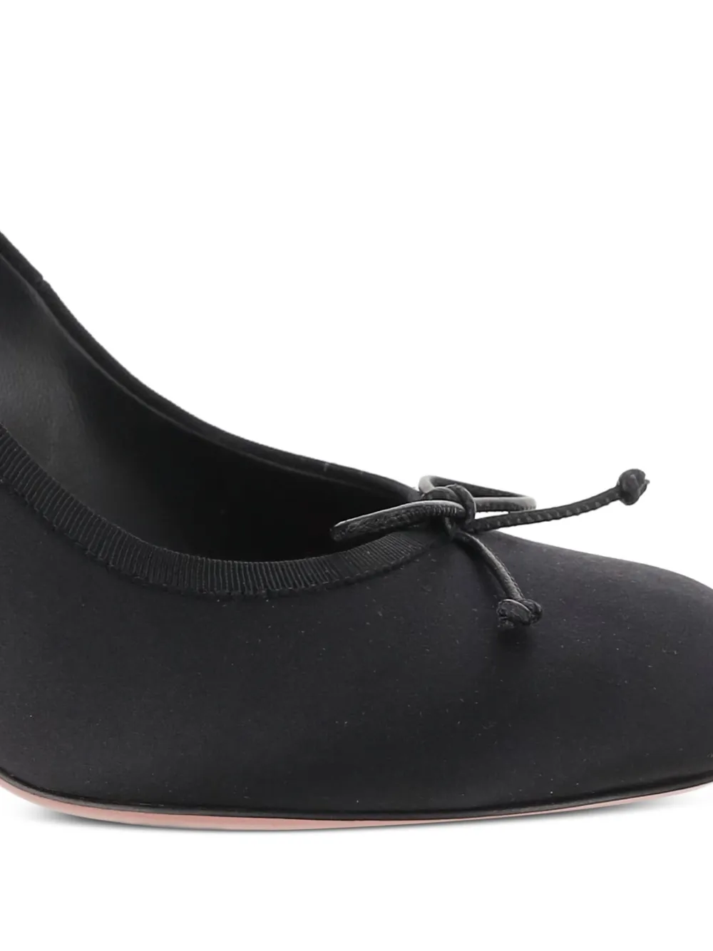 Amina Muaddi 95 mm Lila pumps met strik Zwart