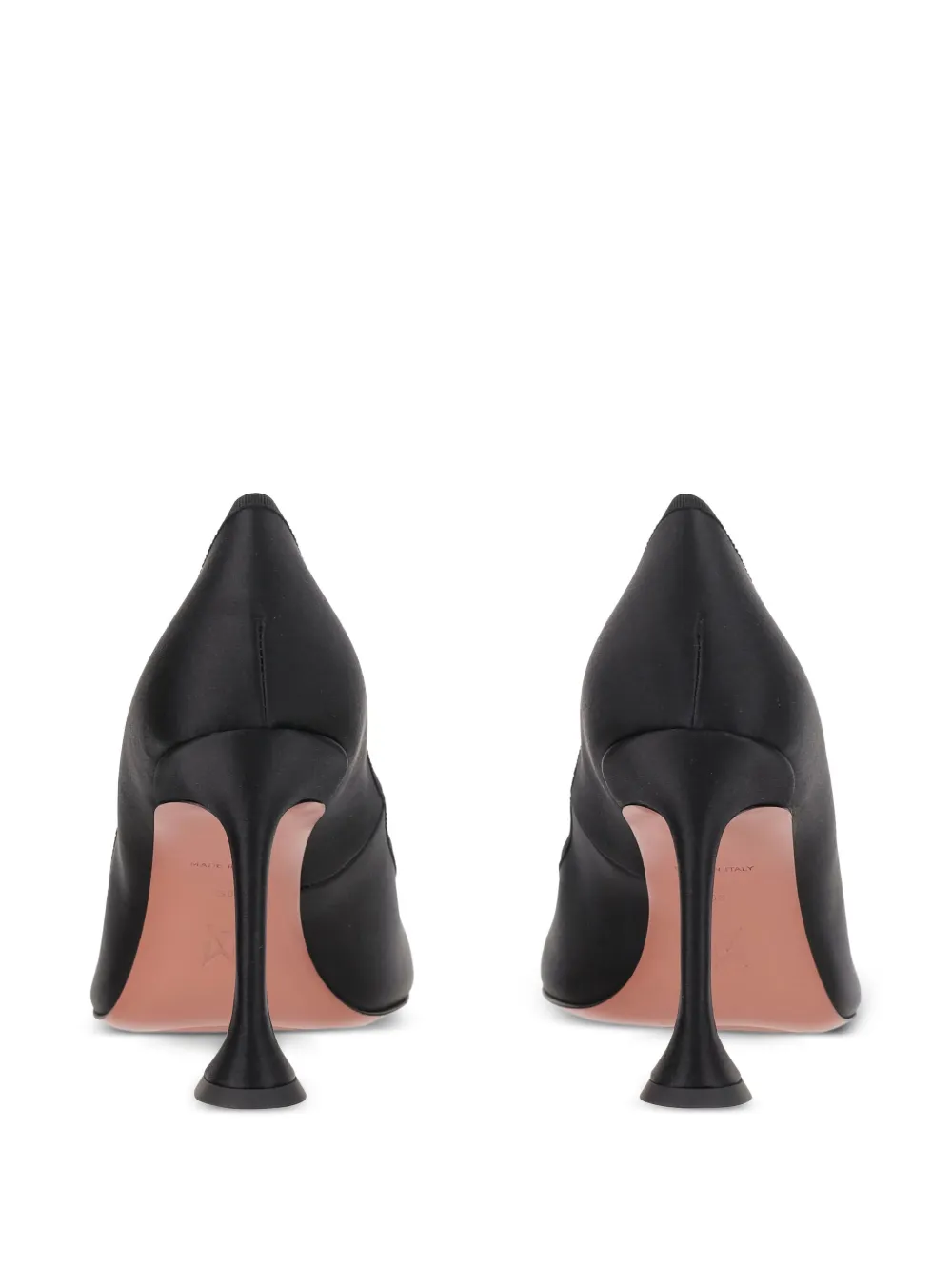 Amina Muaddi 95 mm Lila pumps met strik Zwart