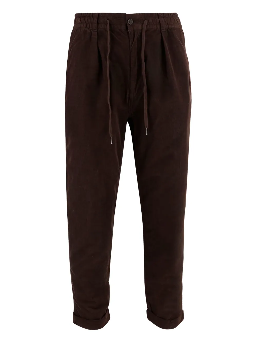 Polo Ralph Lauren Drawstring Cotton Trousers In Brown
