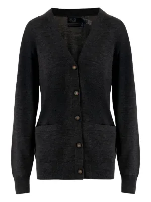 Polo Ralph Lauren Polo Pony Embroidered Cardigan | Black | FARFETCH