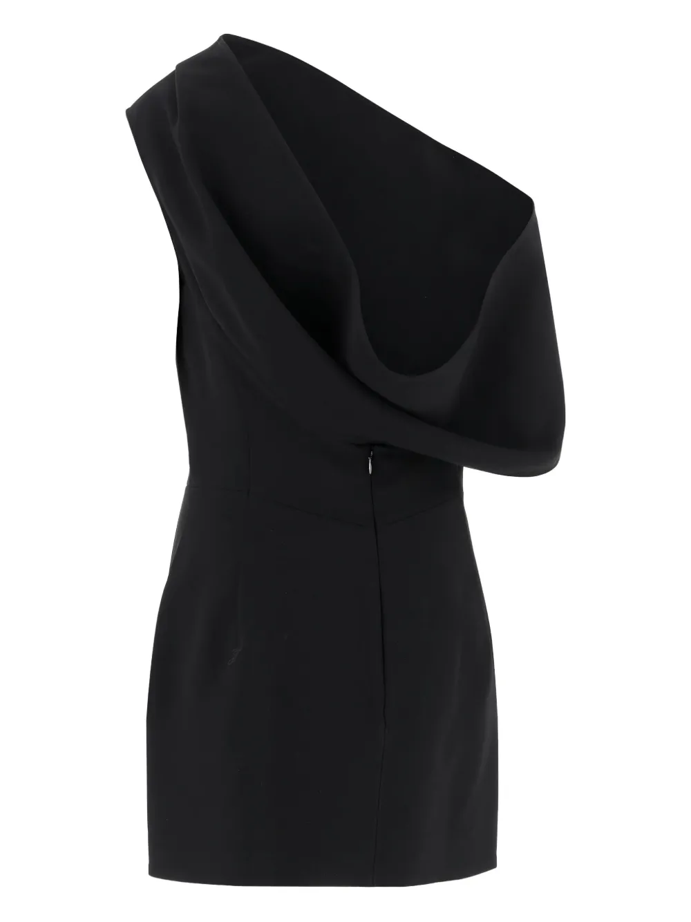 Jacquemus Pesce draped one-shoulder mini dress - Zwart