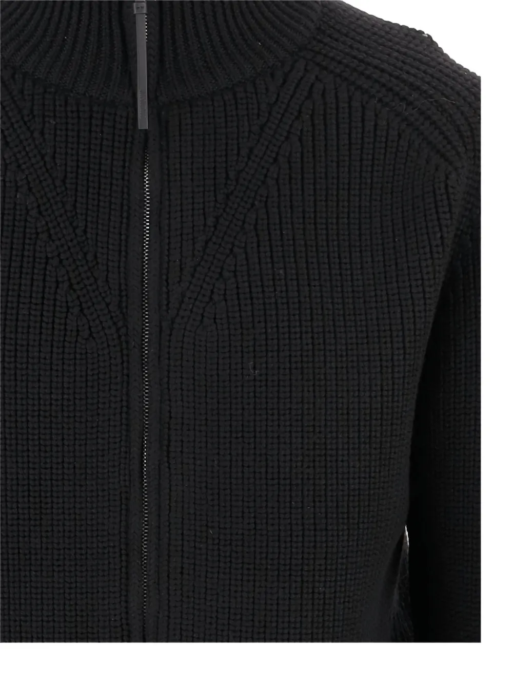 Jacquemus Zip-front Merino-wool Cardigan In Black