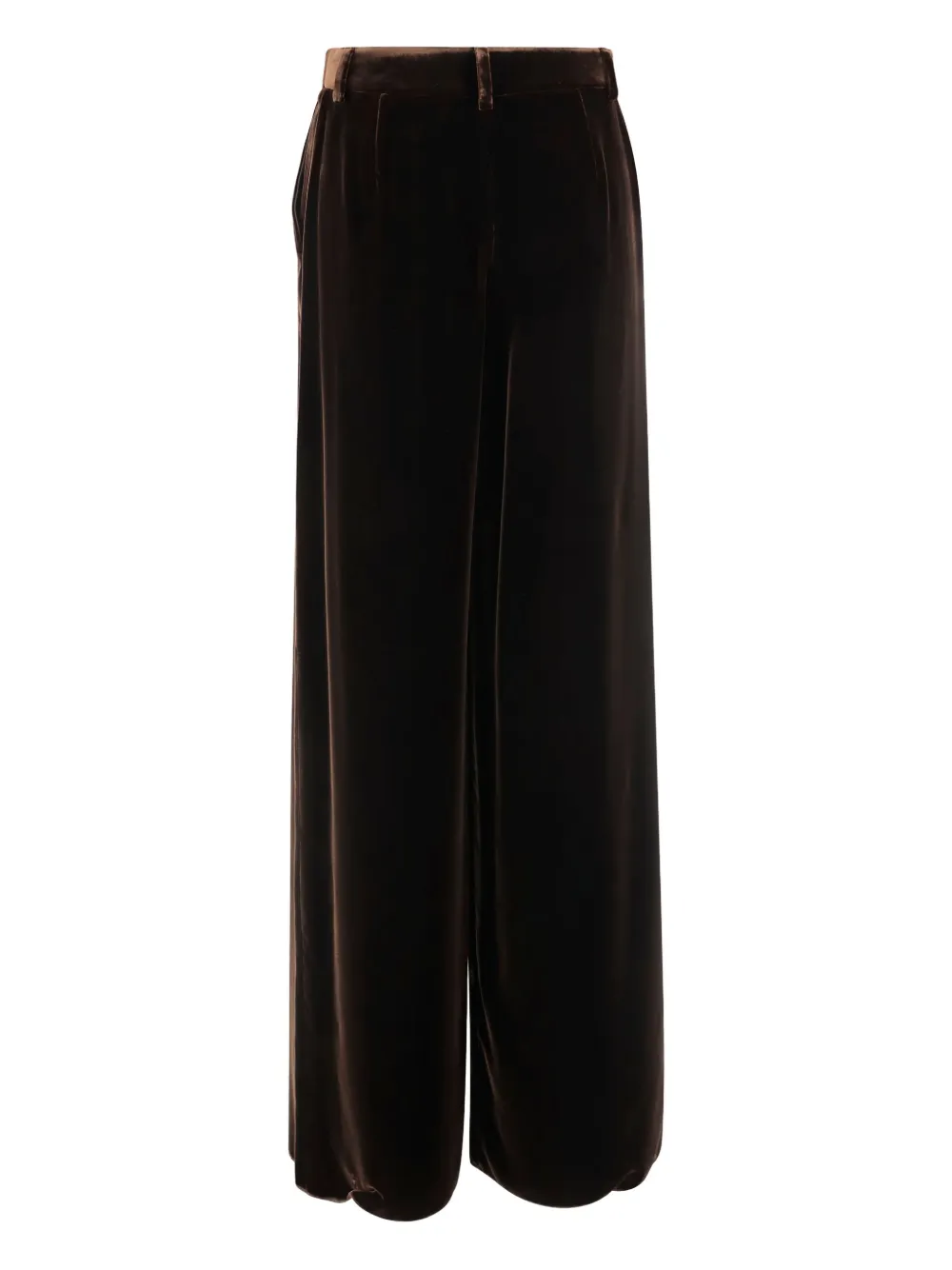 Giorgio Armani velvet high-waist trousers - Bruin