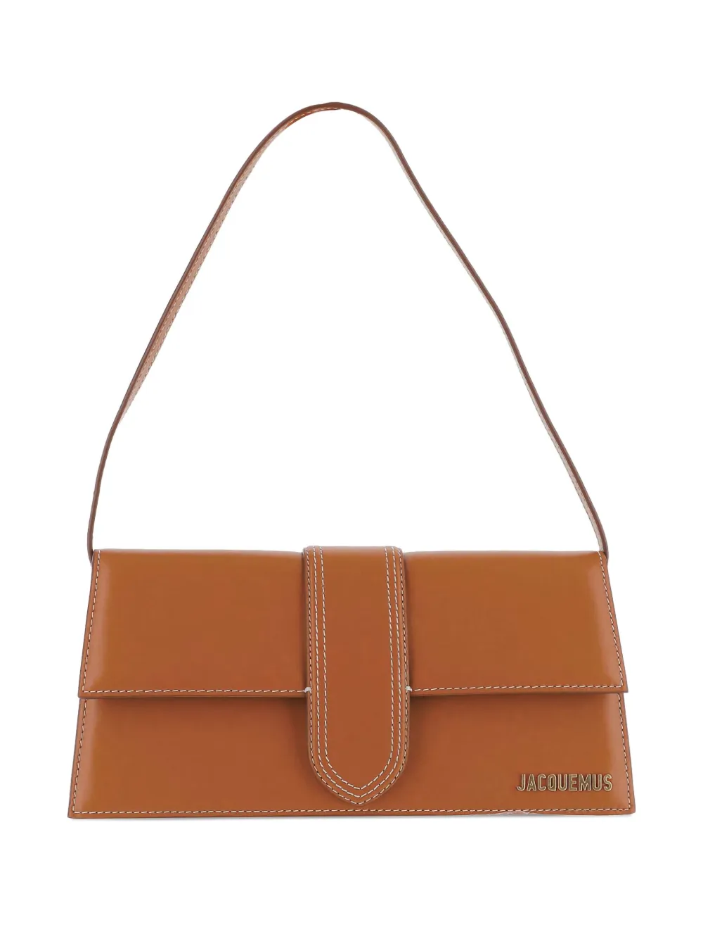 Jacquemus The Long Bambino leather flap-closure shoulder bag - Bruin
