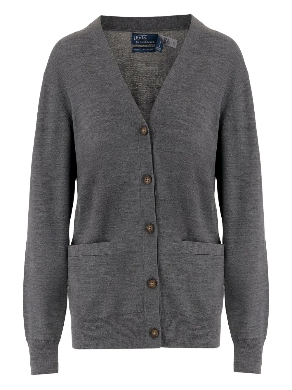 Polo Ralph Lauren Button-front Patch-pocket Cardigan In Gray