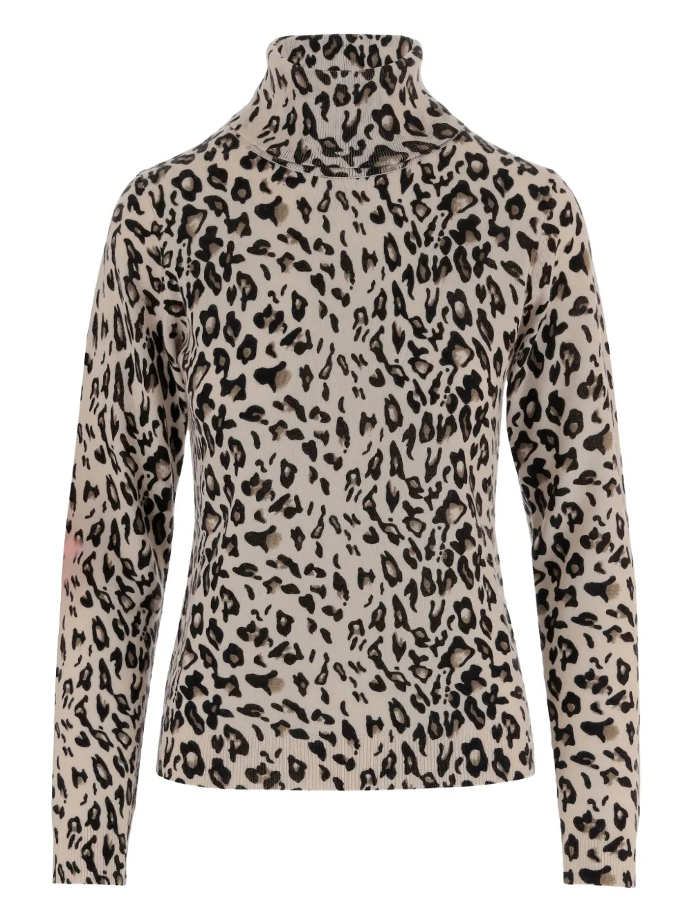 Allude Leopard Print Wool And Cashmere Sweater In Brown