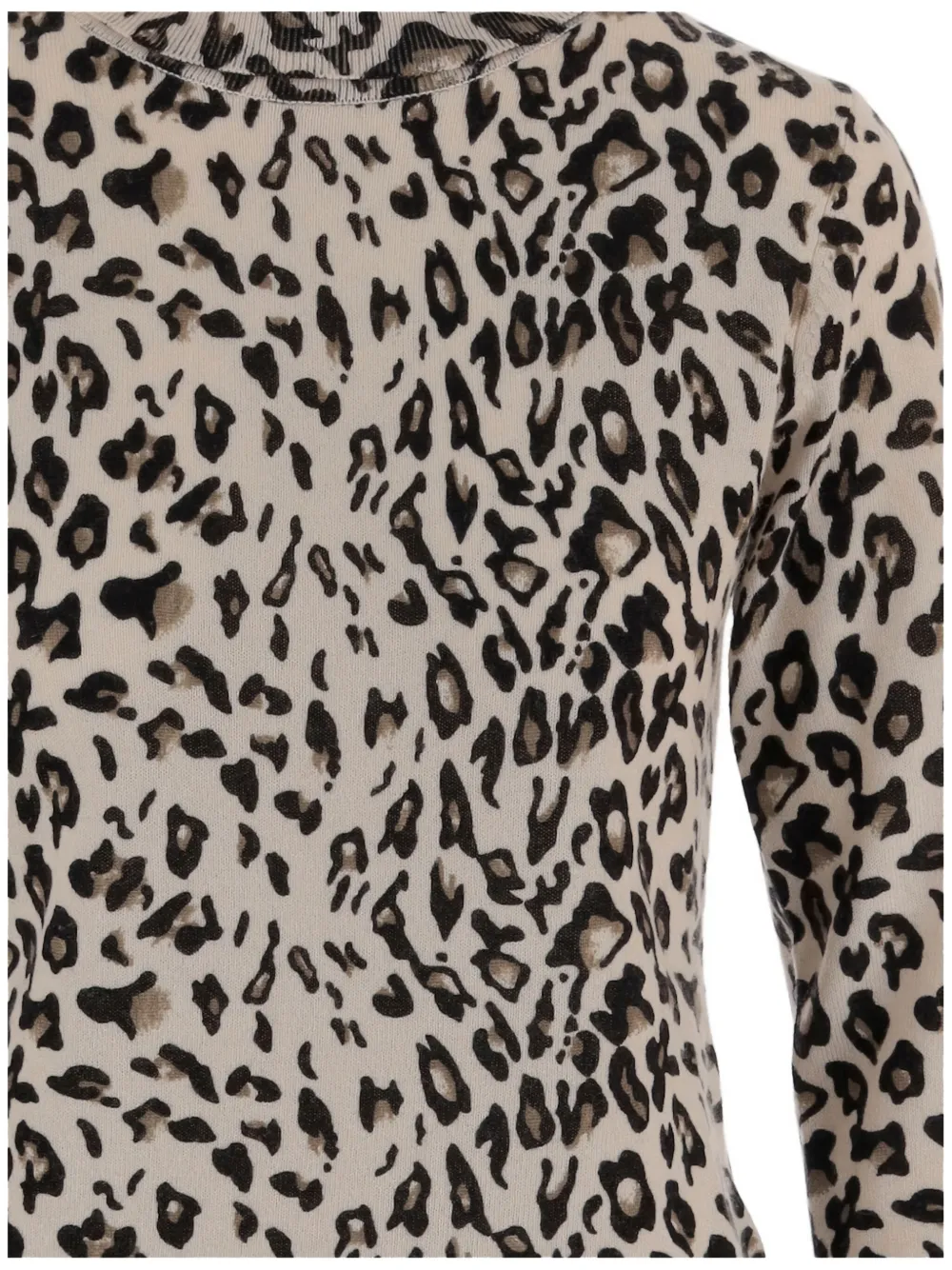 Allude Leopard Print Wool And Cashmere Sweater In Brown