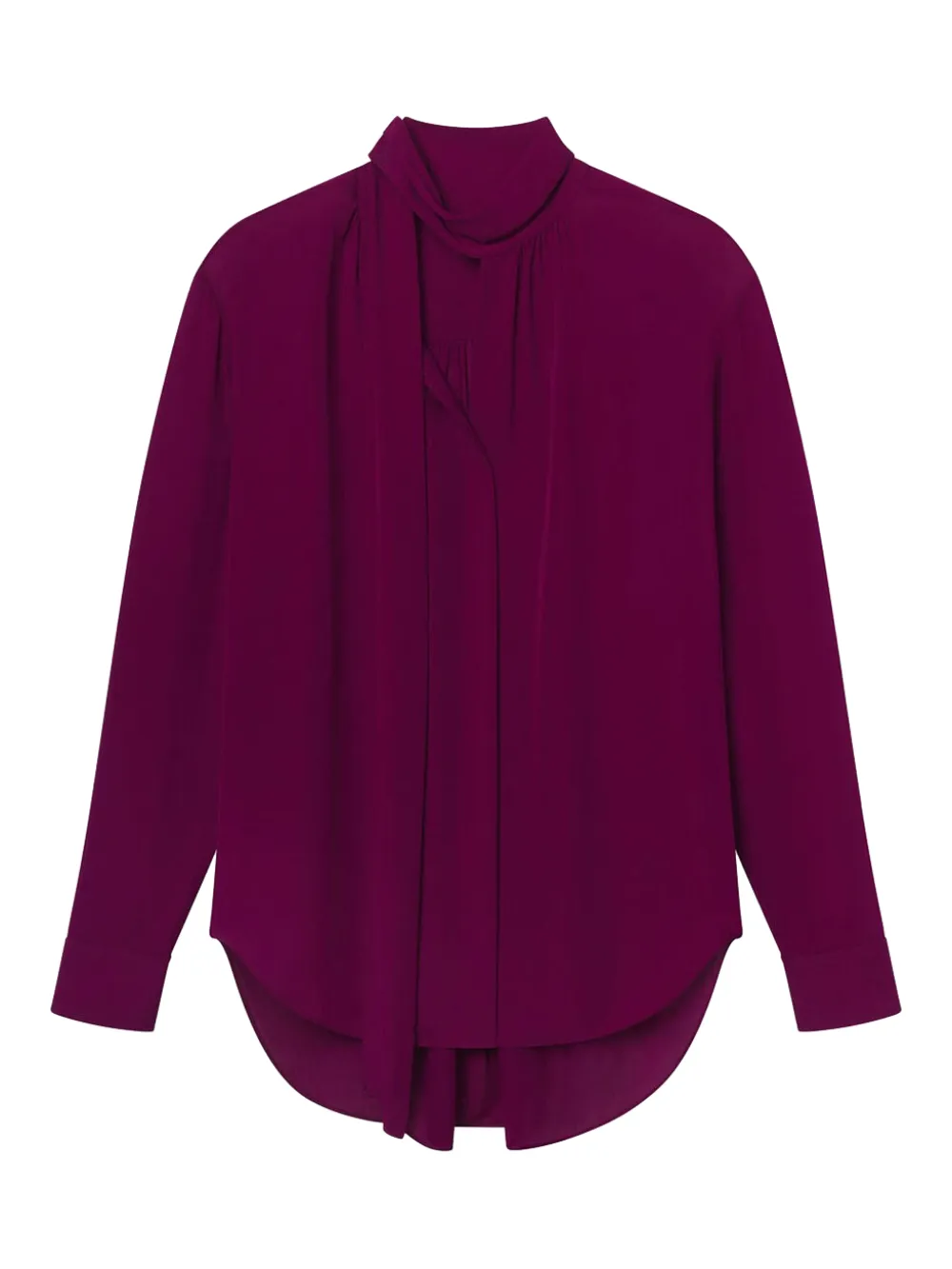 A.L.C. blusa de seda con moño en el cuello | morado | Image 1