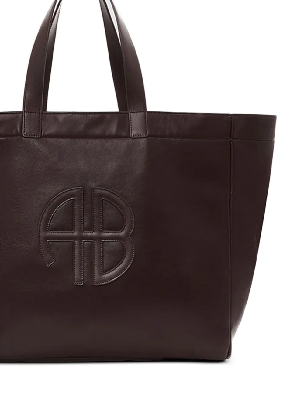 ANINE BING logo-plaque tote bag - Bruin