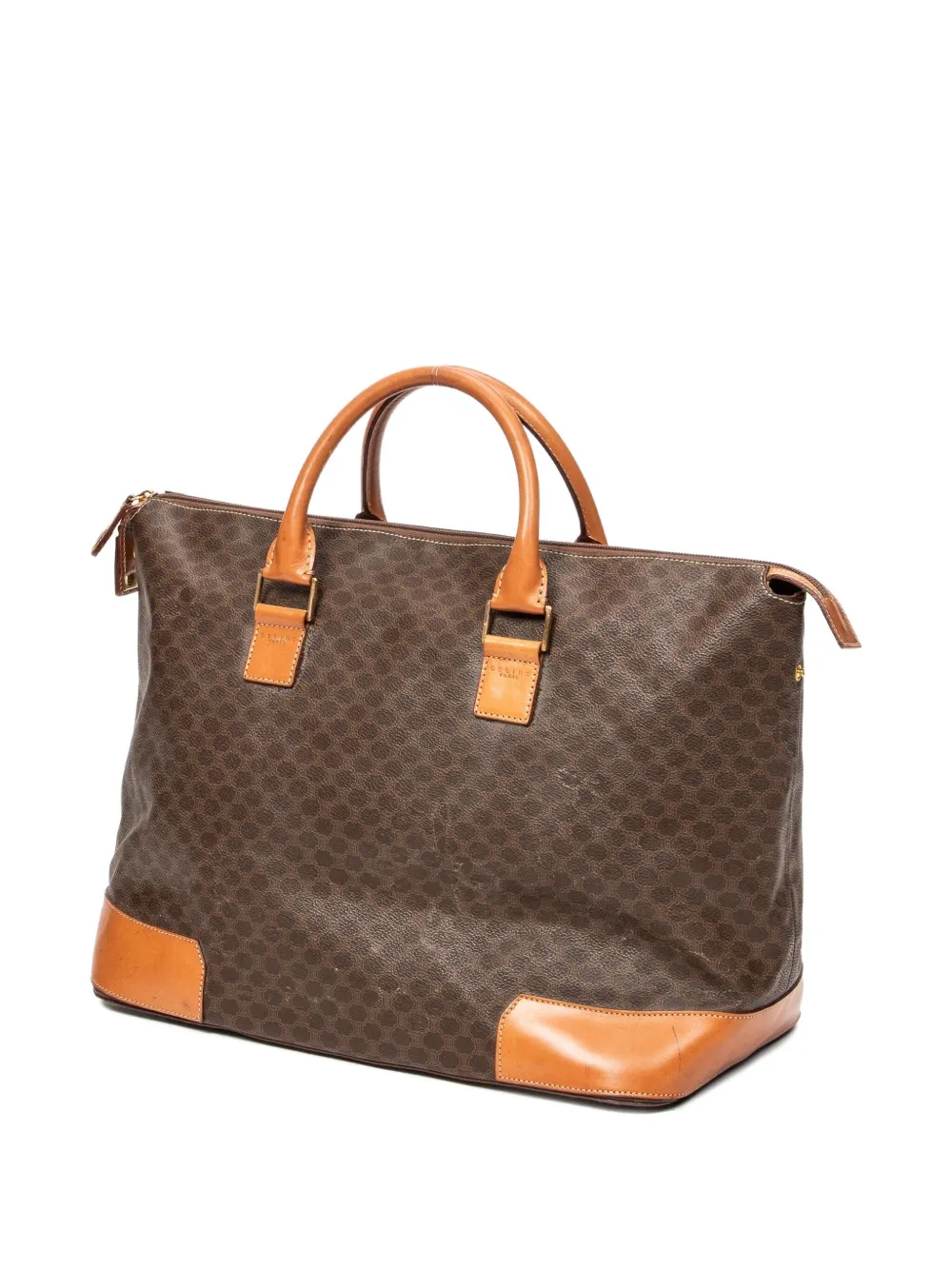 Macadam-Print Top-Handle Bag