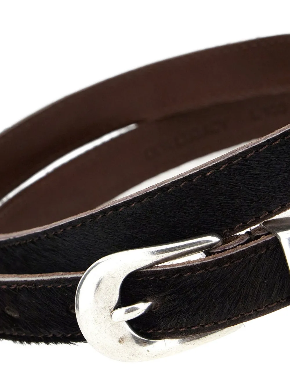 Our Legacy Buckle Fur Belt In Black