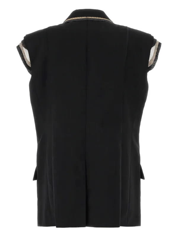 ブルッキー美品sacai Puffer Vest ブラック サイズ1 SACAI - Puffer Down Vest Sacai