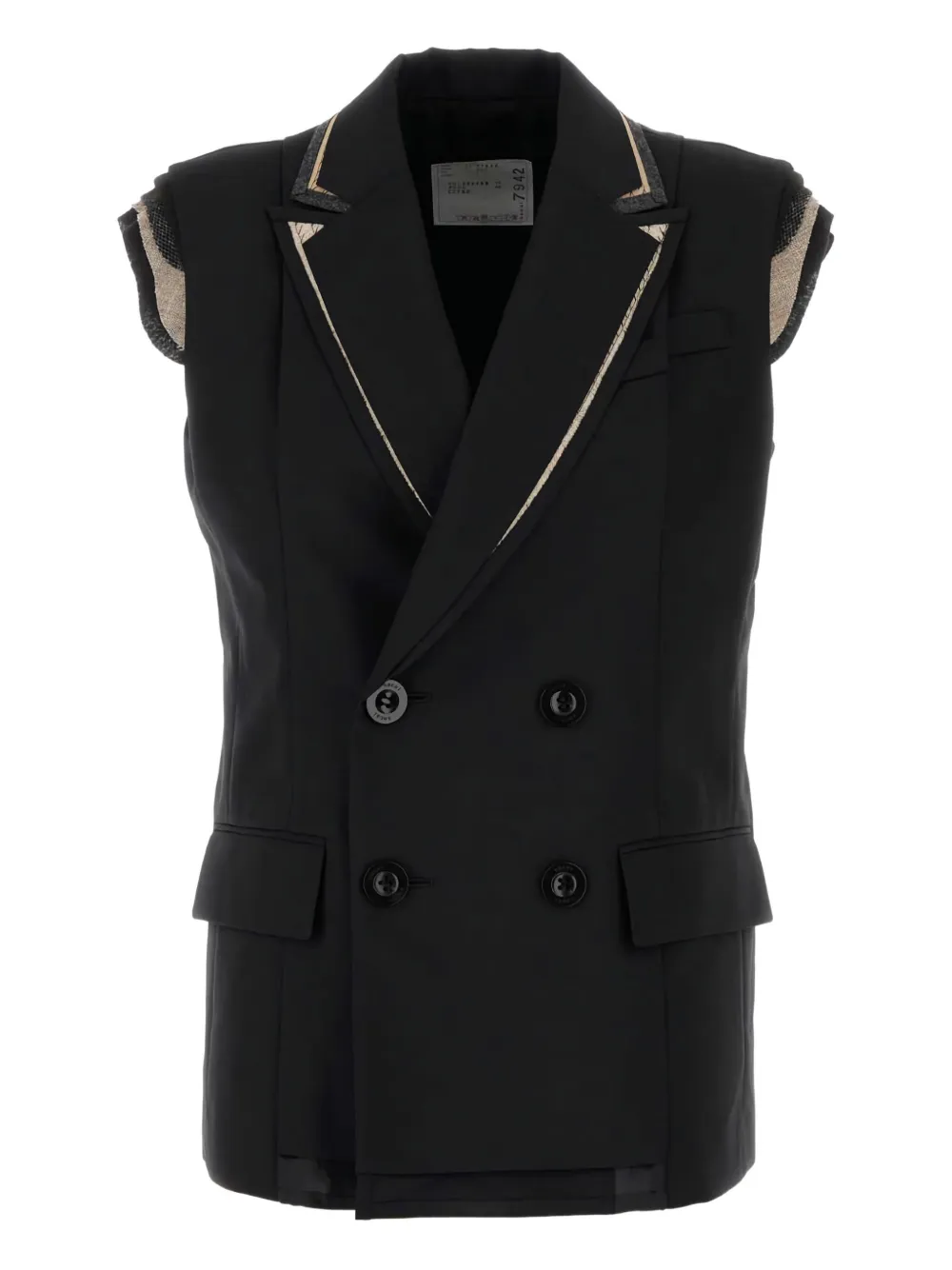 sacai double-breasted embellished vest | Black | Image 1