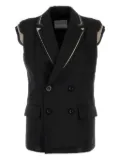 sacai double-breasted embellished vest - Black