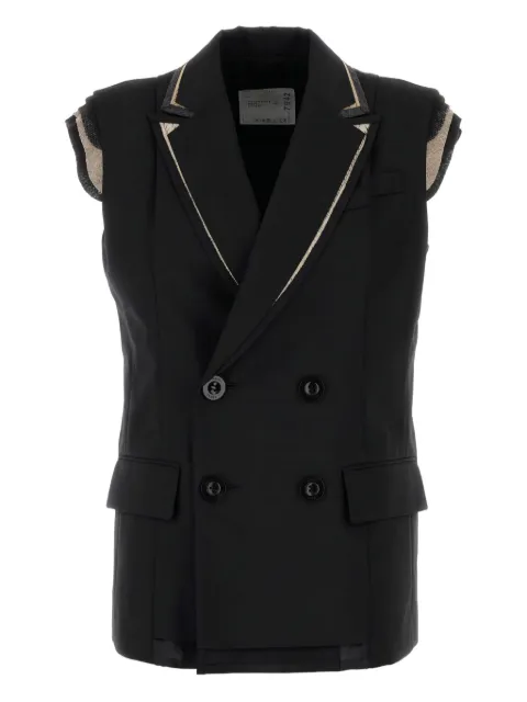 sacai double-breasted embellished vest