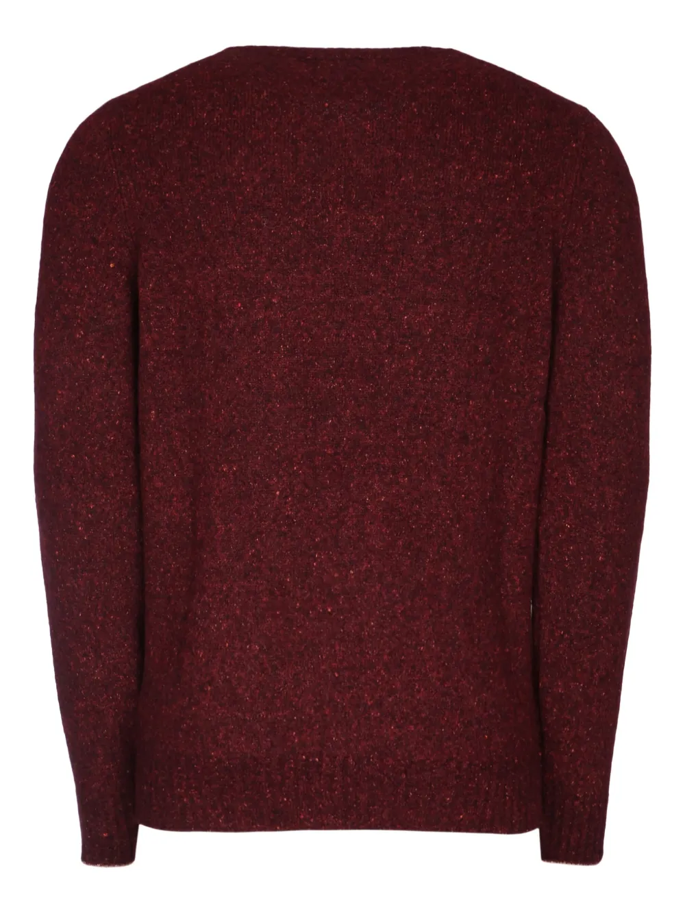 Brunello Cucinelli Textured Crew Neck Long Sleeve Sweater In Red