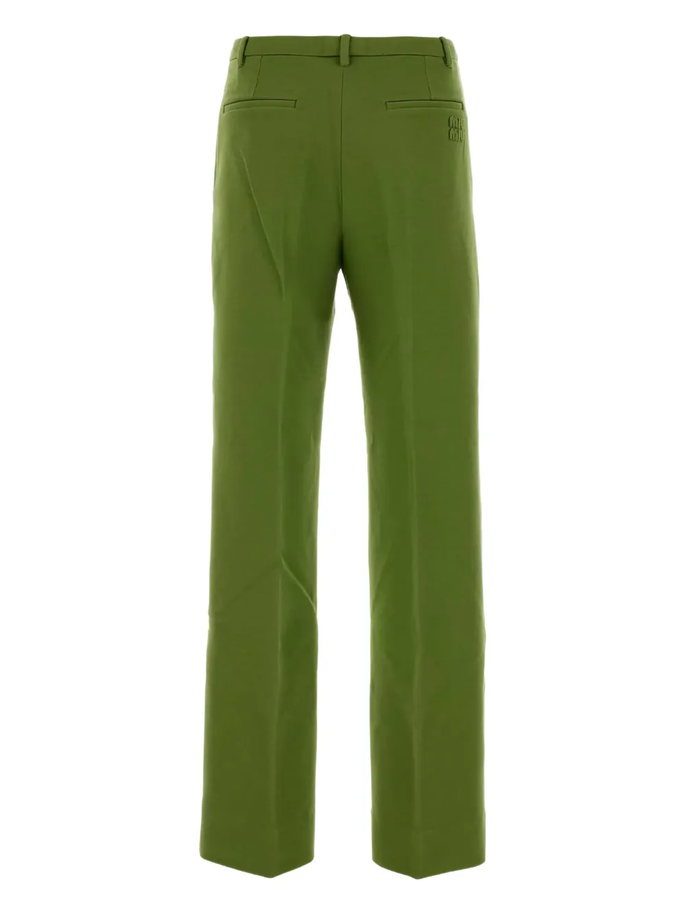 Miu Miu logo-patch trousers - Groen