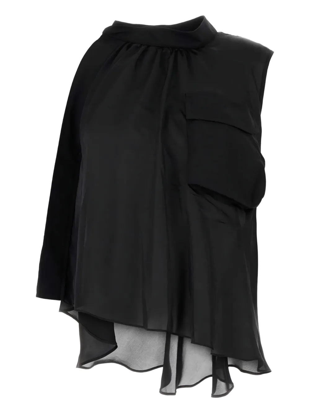 sacai アシンメトリー ブラウス - ブラック sacai アシンメトリー ブラウス - ブラック