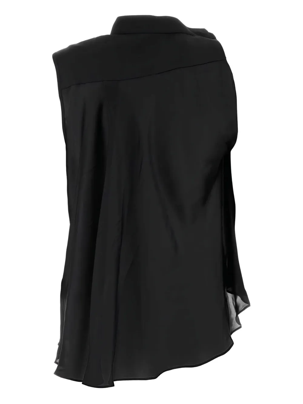 Sacai asymmetric blouse - Zwart