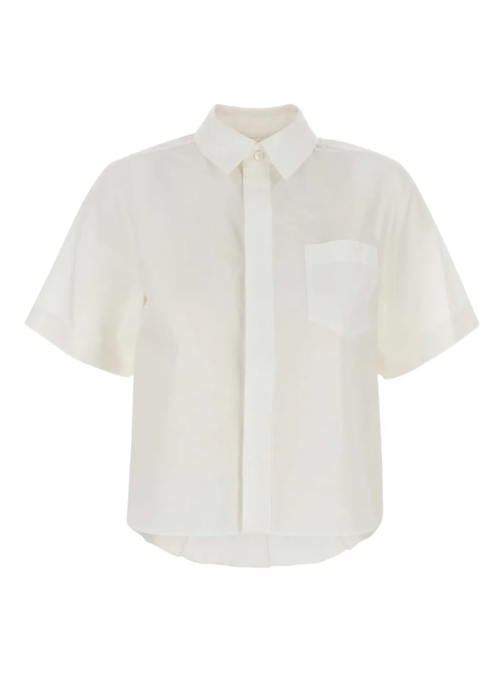 Sacai Pleated-panel Shirt In Neutral