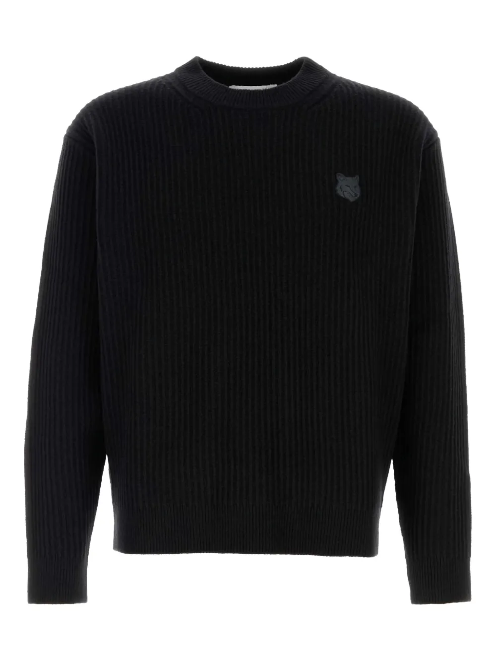 Maison Kitsuné フォックスパッチ セーター - ブラック Maison Kitsuné フォックスパッチ セーター - ブラック