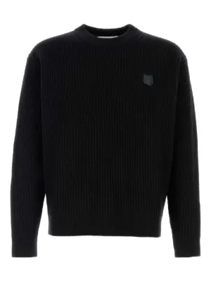 Maison Kitsuné embroidered-fox Sweater | Black | FARFETCH