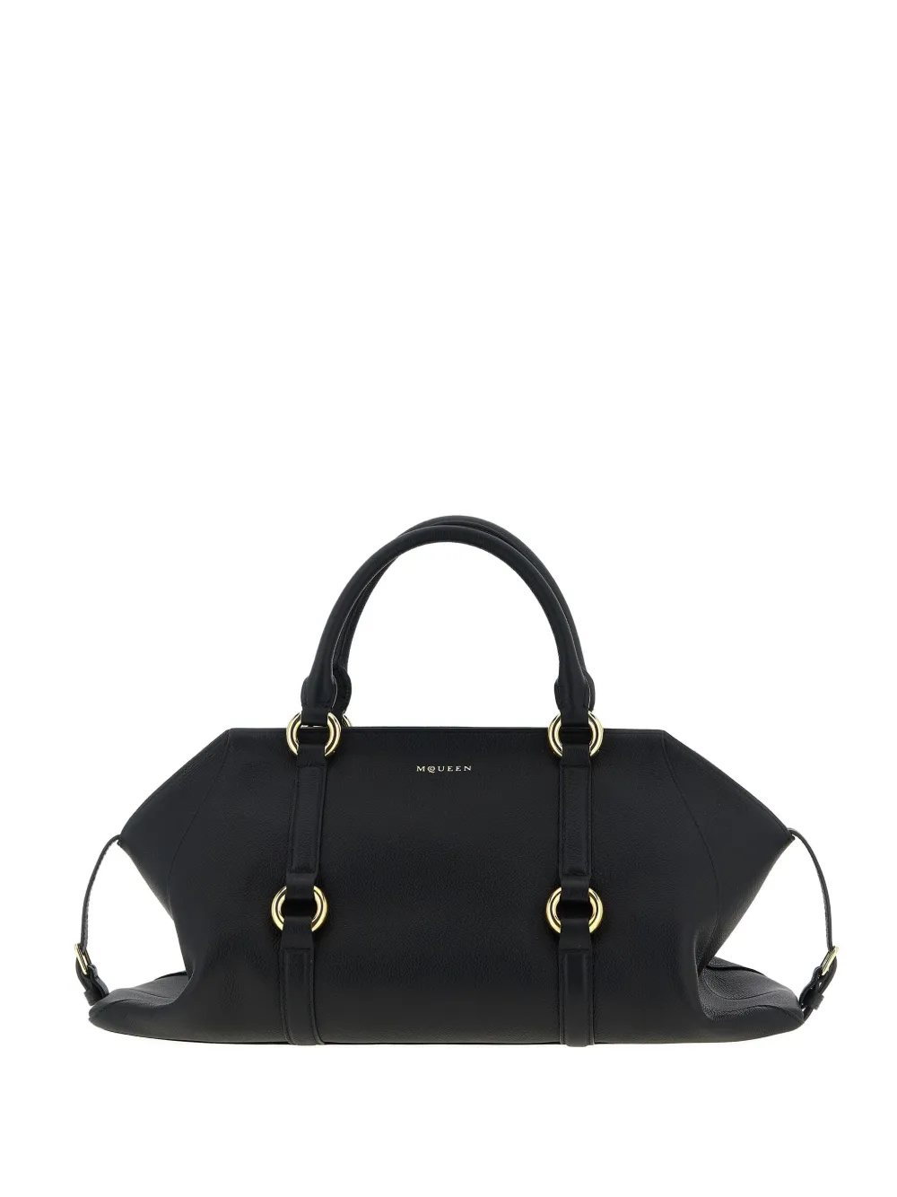 Alexander McQueen  Farrington ring-detail leather tote bag | Black | Image 1