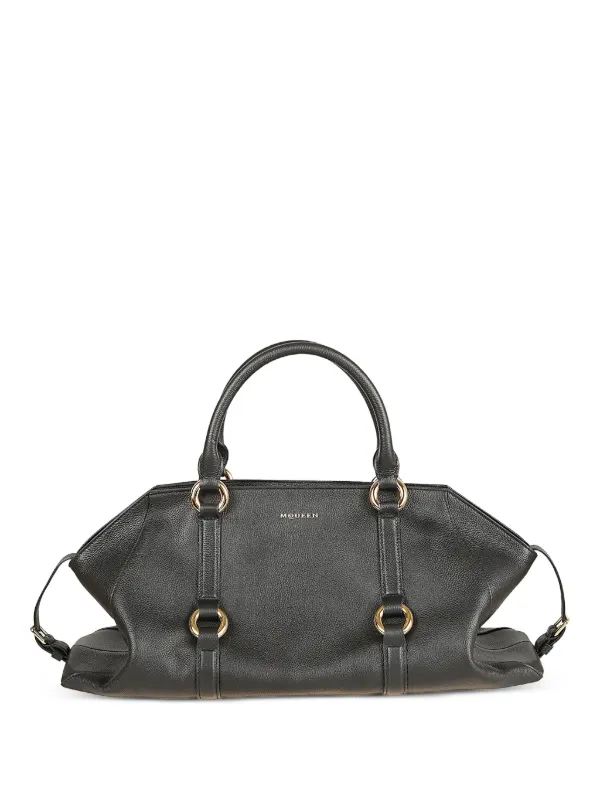 Alexander McQueen Farringdon Leather Tote Bag | Black | FARFETCH