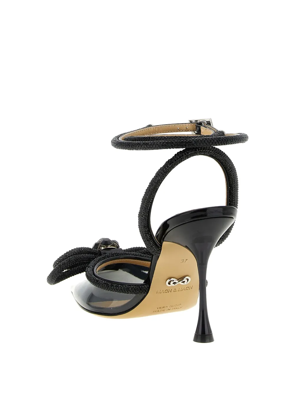 Mach&mach Double Bow Jewel-embellished Pumps In Black