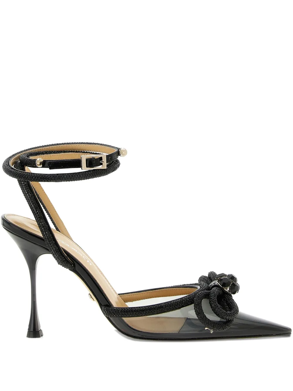MACH & MACH Double Bow jewel-embellished pumps Black