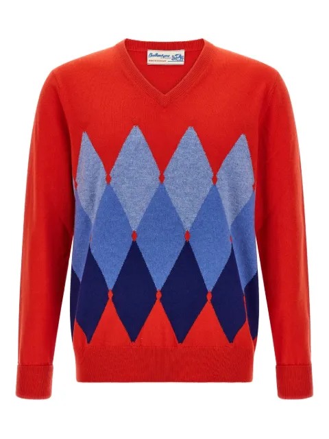Ballantyne argyle jacquard cashmere sweater