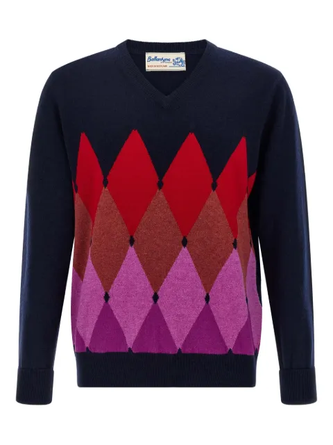 Ballantyne argyle V-neck cashmere sweater