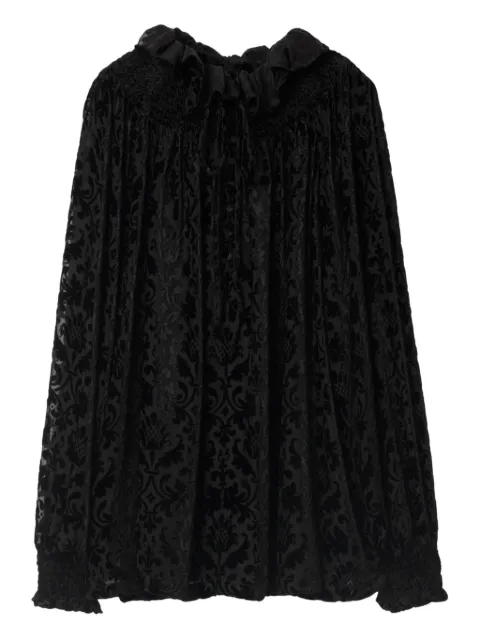 Burberry devoré-pattern ruffled blouse